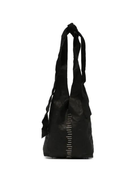 staple-detail leather tote bag by MA+