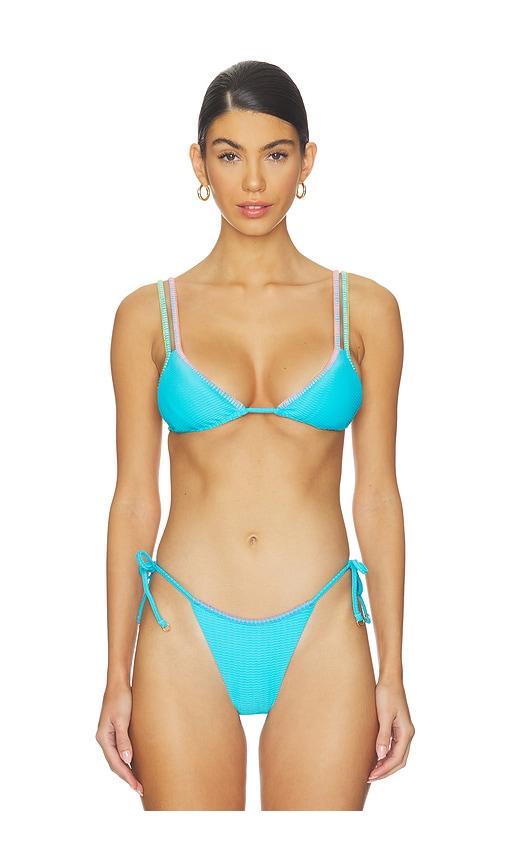 Maaji Aqua Dream Itza Triangle Bikini Top in Blue by MAAJI