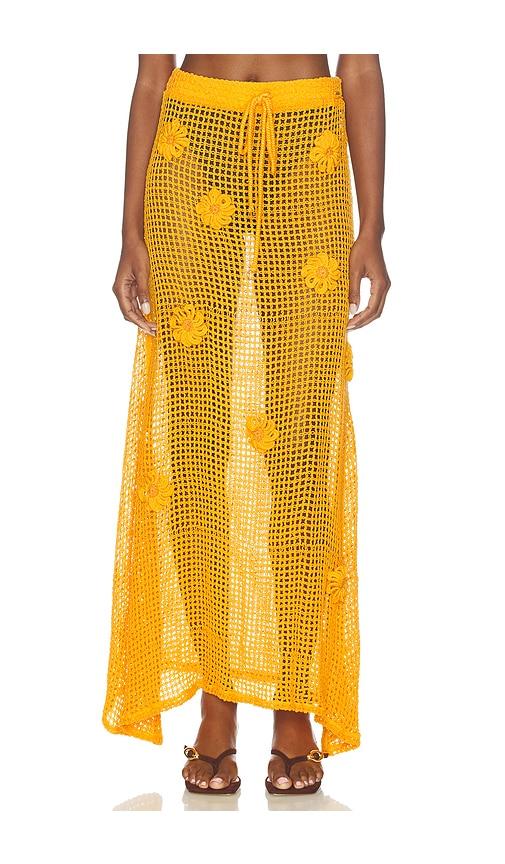 Maaji Golden Blossom Glacier Maxi Skirt in Yellow by MAAJI