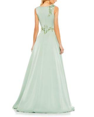 Appliqued Sleeveless A Line Gown by MAC DUGGAL