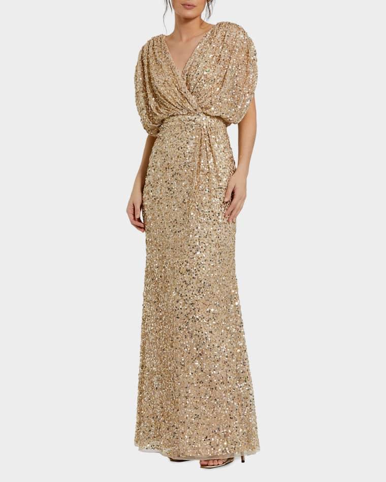 Bead & Sequin Blouson A-Line Gown by MAC DUGGAL