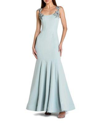 Beaded Crepe Sleeveless Scoop Neck Mermaid Gown by MAC DUGGAL