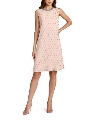 Beaded Sleeveless Shift Mini Dress by MAC DUGGAL