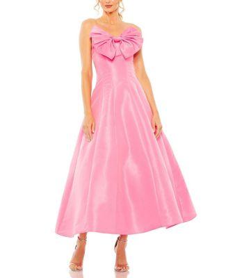 Bow Detailed Strapless Ballgown by MAC DUGGAL