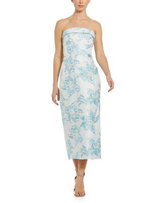 Brocade Strapless Column Dress by MAC DUGGAL