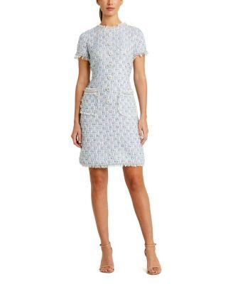 Cap Sleeve Floral Button Detail Shift Dress by MAC DUGGAL