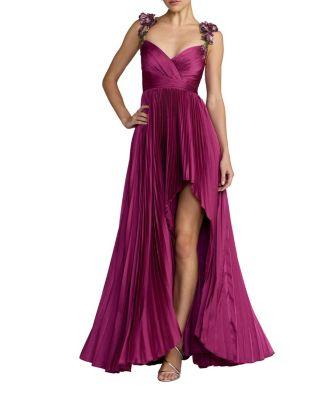 Charmeuse Sleeveless Beaded Detail Gown With Slit by MAC DUGGAL