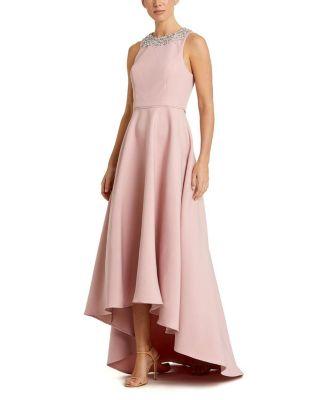 Crepe Embellished Neck High Low Gown by MAC DUGGAL