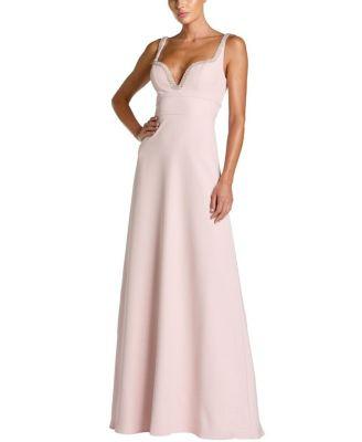Crepe Sleeveless Gown with Rhinestone Trim by MAC DUGGAL