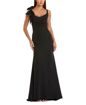 Crepe Sleeveless Scoop Neck Gown with Bow by MAC DUGGAL