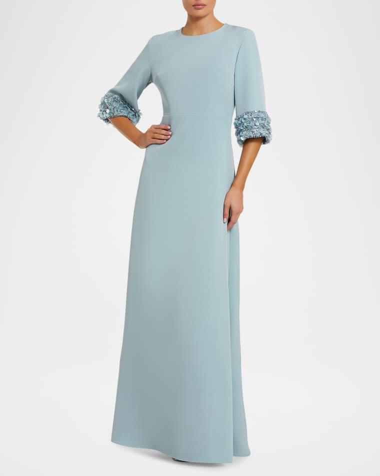 Crystal & Sequin-Embellished Crepe Gown by MAC DUGGAL