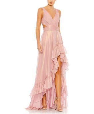 Cut Out High Low Ruffle Gown by MAC DUGGAL
