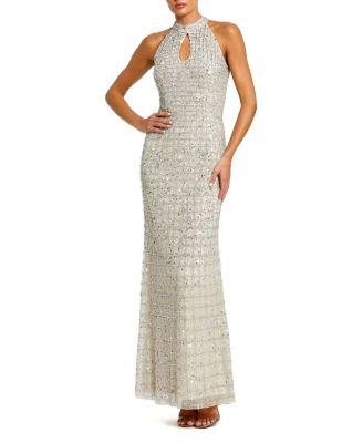 Embellished Halter Neck Keyhole Gown by MAC DUGGAL