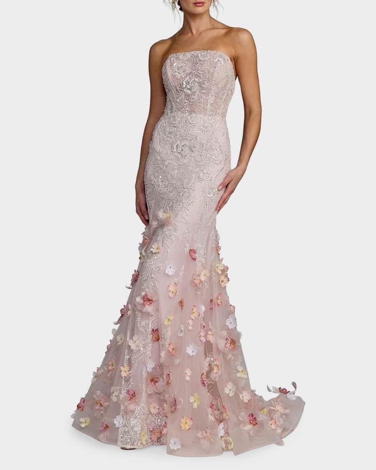 Embellished Strapless Mermaid Gown by MAC DUGGAL