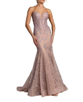 Embroidered Lace Sleeveless Mermaid Gown by MAC DUGGAL