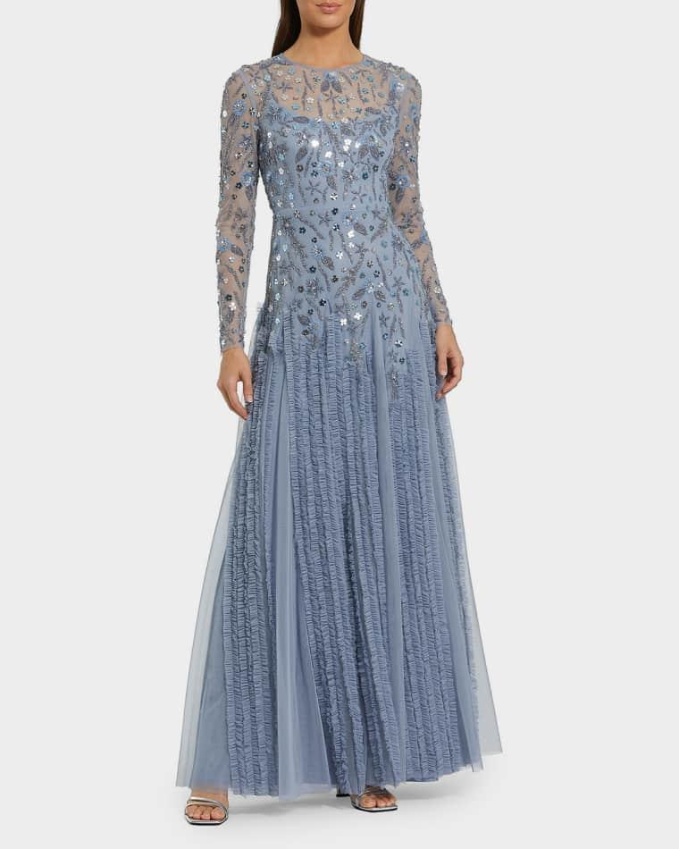 Evening Beaded Mesh Gown by MAC DUGGAL