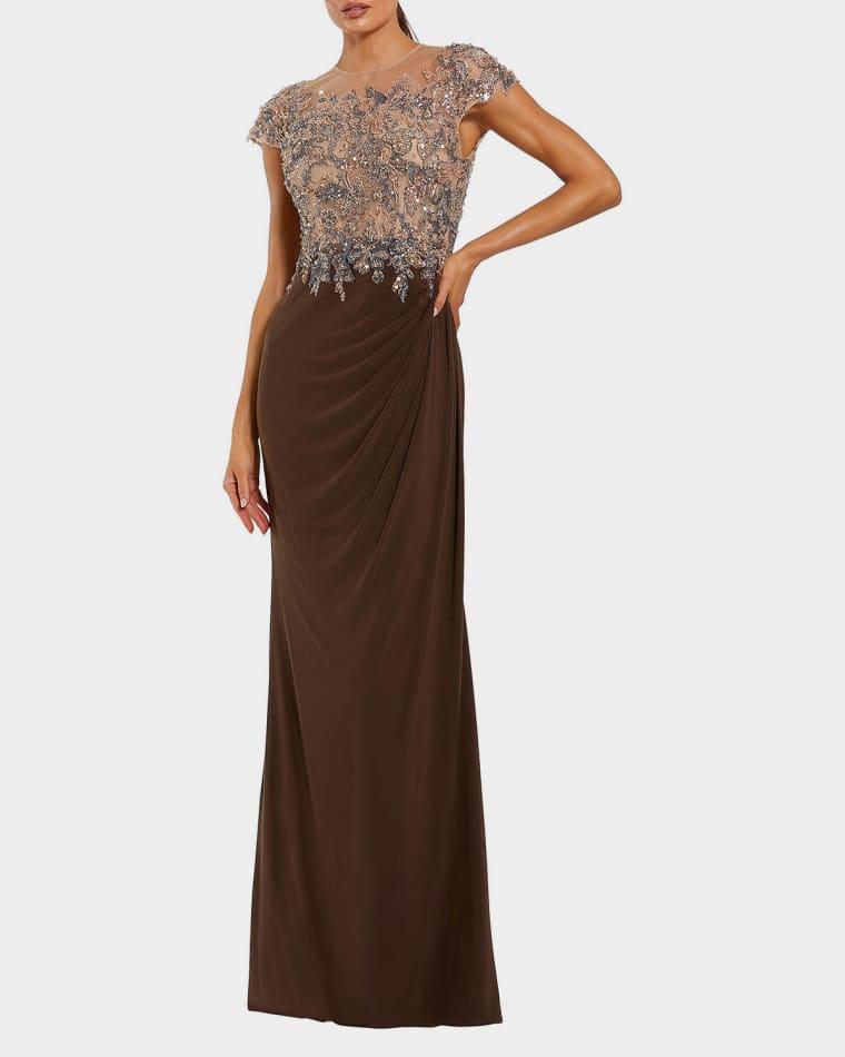 Evening Crystal-Embellished Jersey Gown by MAC DUGGAL
