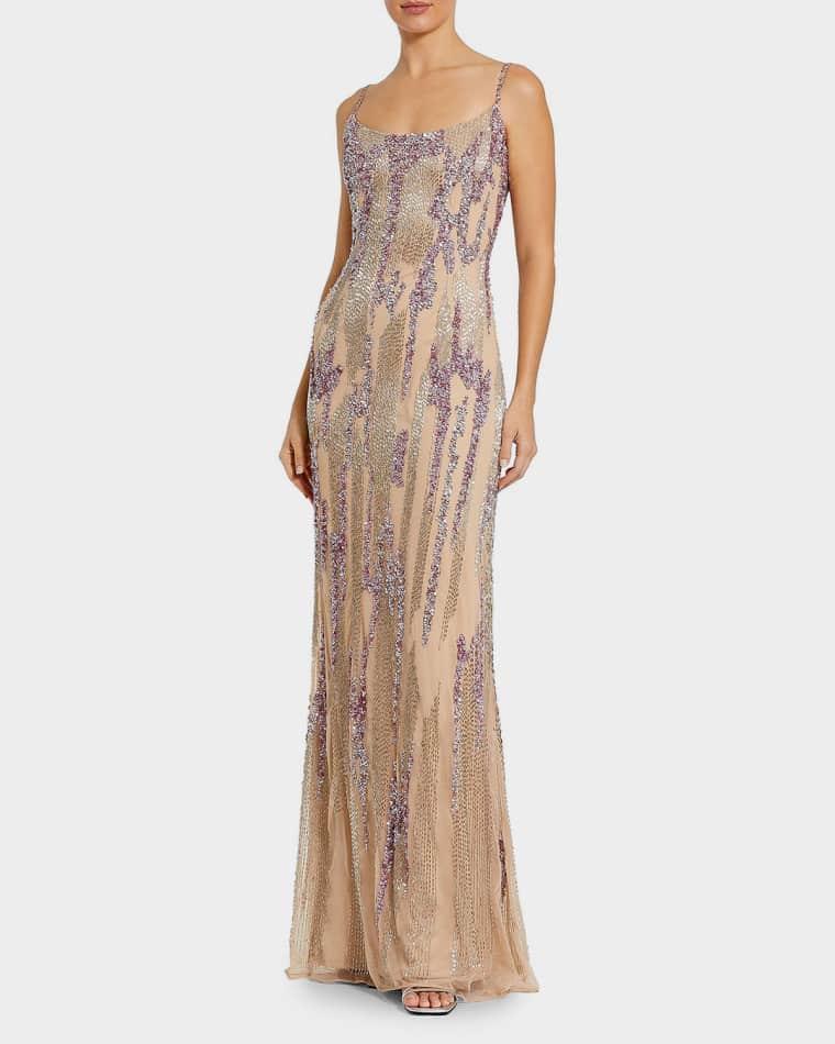 Evening Sequined Mesh Gown by MAC DUGGAL