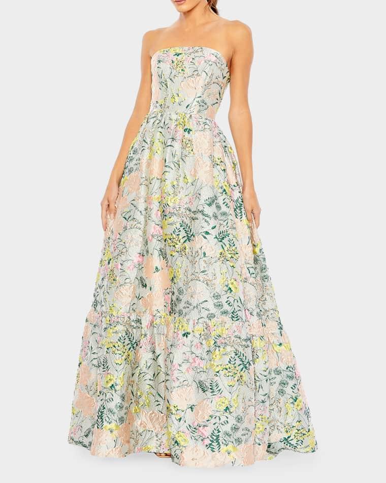 Floral Brocade Ball Gown by MAC DUGGAL