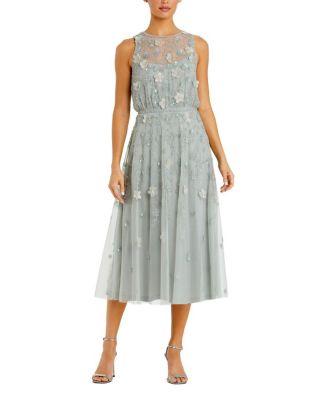 Floral Embellished Sleeveless Midi Dress by MAC DUGGAL