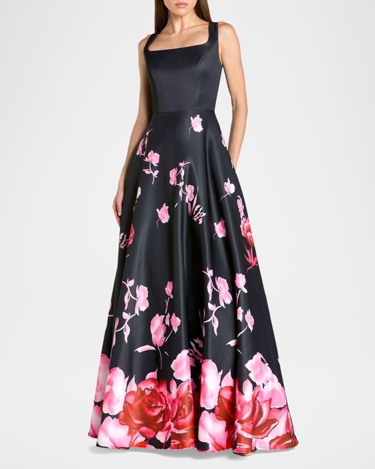 Floral Satin Ball Gown by MAC DUGGAL