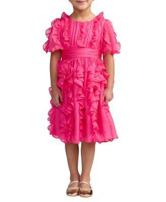 Girls' Chiffon High Neck Ruffle Dress - Little Kid by MAC DUGGAL