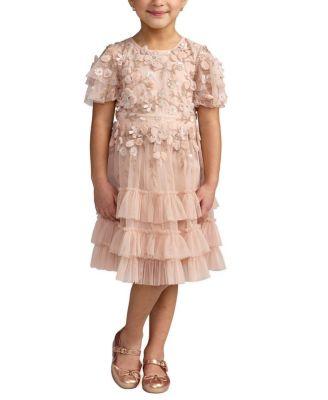 Girls' Flutter Sleeve Tiered Ruffle Gown - Little Kid by MAC DUGGAL