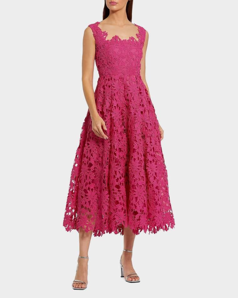 Lace A-Line Midi-Dress by MAC DUGGAL