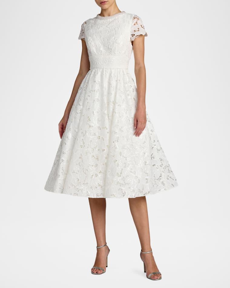 Lace-Embellished Midi Dress by MAC DUGGAL