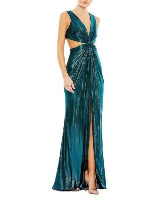 Metallic Cut Out Gown by MAC DUGGAL