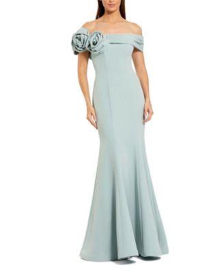 Off The Shoulder Crepe Mermaid Gown by MAC DUGGAL