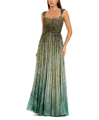 Ombre Mesh Full Length A-Line Gown by MAC DUGGAL