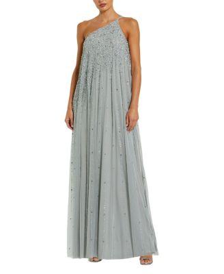 One Shoulder Embellished Trapeze A Line Gown by MAC DUGGAL