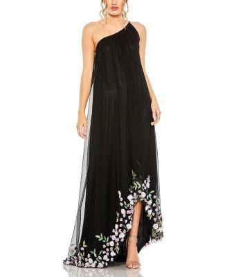 One Shoulder Trapeze Embellished High Low Gown by MAC DUGGAL