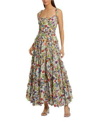 Ruffle Floral Sweetheart Neck Gown by MAC DUGGAL