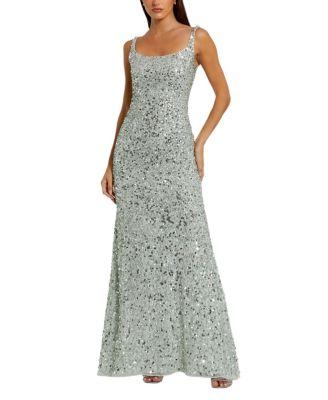 Sequined Low Back Slip Gown by MAC DUGGAL