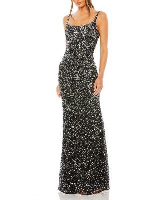 Sequined Low Back Slip Gown by MAC DUGGAL