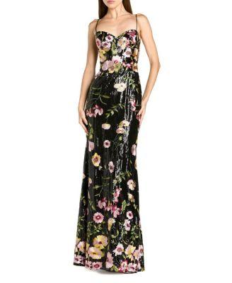 Sleeveless Bustier Floral Applique Gown by MAC DUGGAL Sleeveless Bustier Floral Applique Gown by MAC DUGGAL