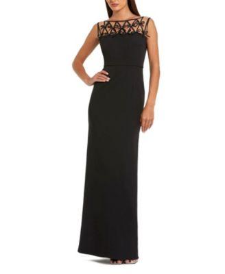 Sleeveless Crepe Gown with Embellished Bows by MAC DUGGAL