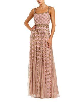 Sleeveless Mesh Embellished A Line Gown by MAC DUGGAL