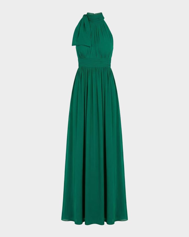 Sleeveless One-Shoulder Chiffon Gown by MAC DUGGAL