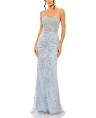Strapless Embellished Gown by MAC DUGGAL