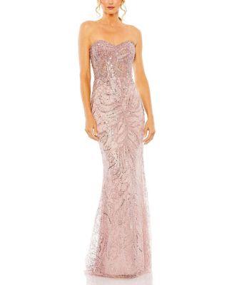 Strapless Embellished Gown by MAC DUGGAL