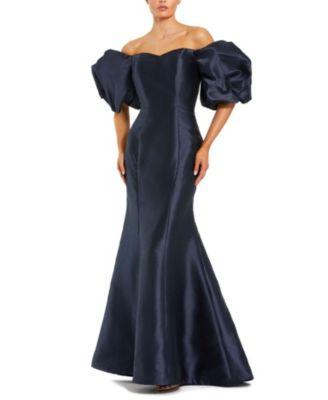 Sweetheart Off The Shoulder Puff Sleeve Gown by MAC DUGGAL