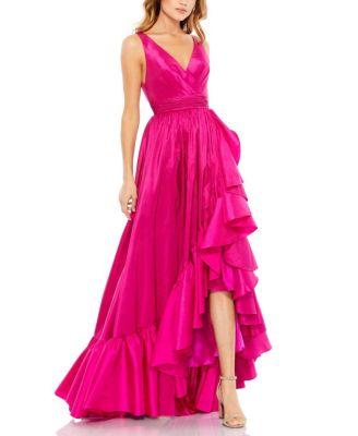 Taffeta Hi-Low Ruffle Gown by MAC DUGGAL