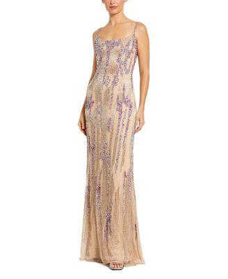 Thin Strap Sequin Mesh Gown by MAC DUGGAL