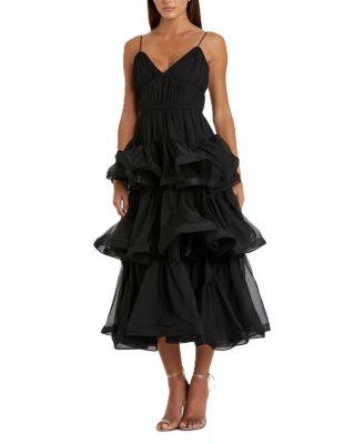 Tiered V-Neck Dress by MAC DUGGAL