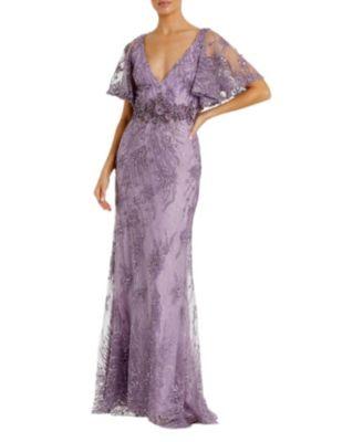 Vintage Flutter Sleeve Evening Gown by MAC DUGGAL