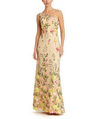 Women's One Shoulder Lace Embroidered Gown by MAC DUGGAL