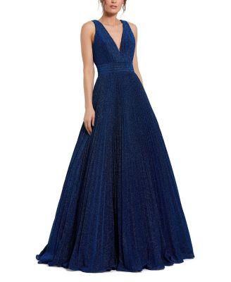 Women's Shimmering Georgette Pleated Sleeveless Gown by MAC DUGGAL